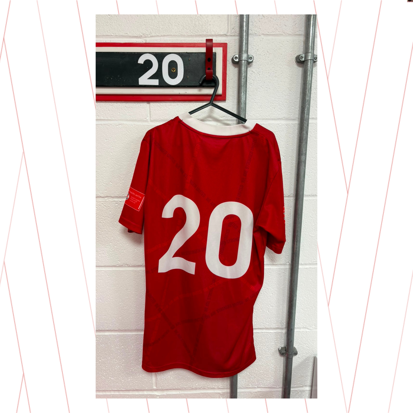 Match Worn Red Shirt - Number 20