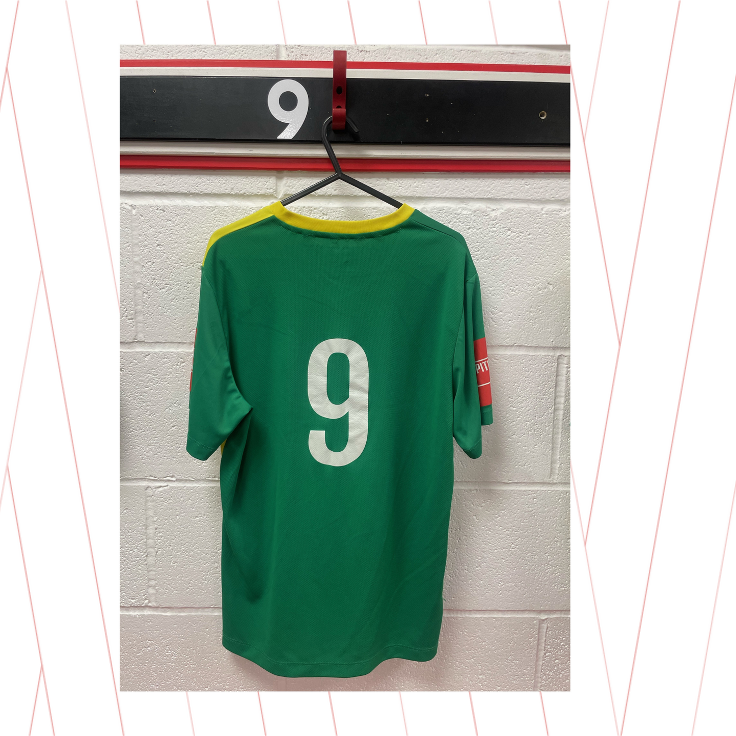 Match Worn Green & Gold Shirt - Number 9