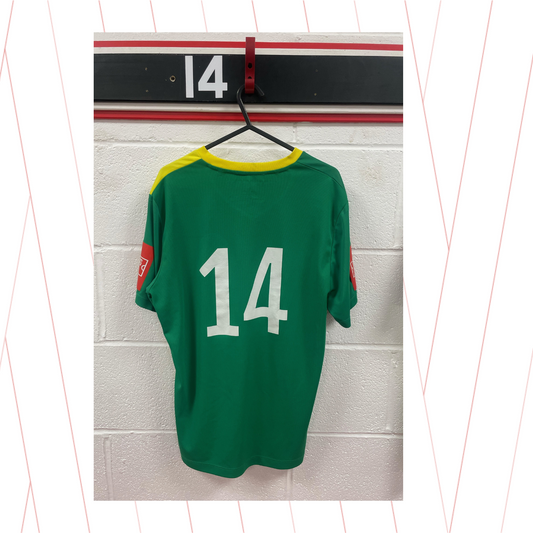 Match Worn Green & Gold Shirt - Number 14