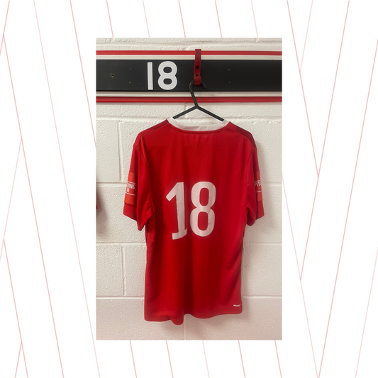 Match Worn Red Shirt - Number 18