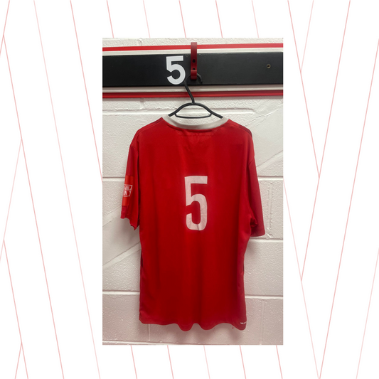 Match Worn Red Shirt - Number 5