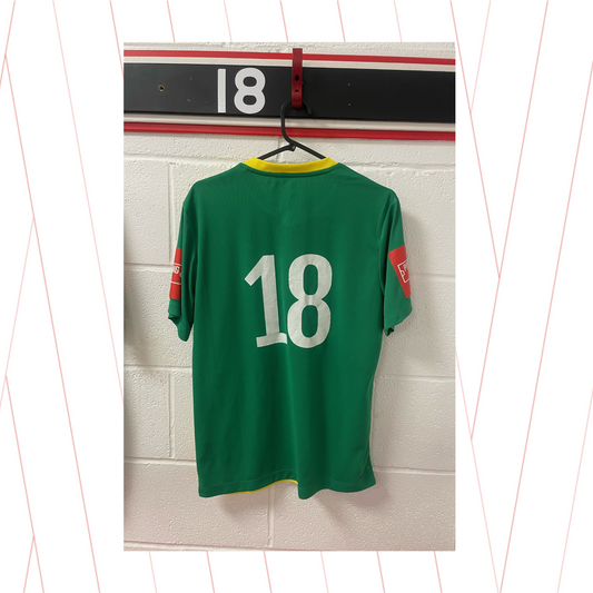 Match Worn Green & Gold Shirt - Number 18