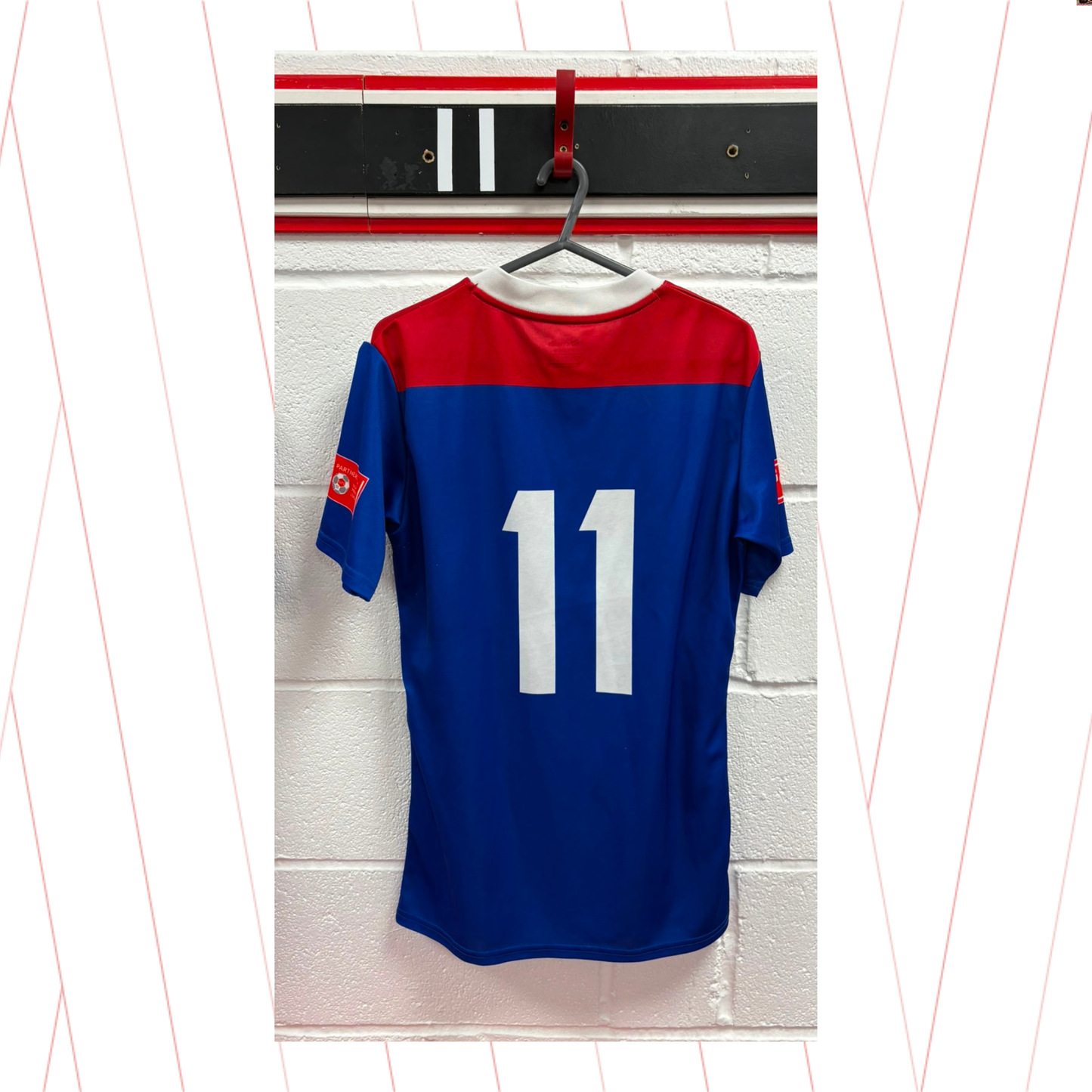 Match Worn Blue Shirt - Number 11