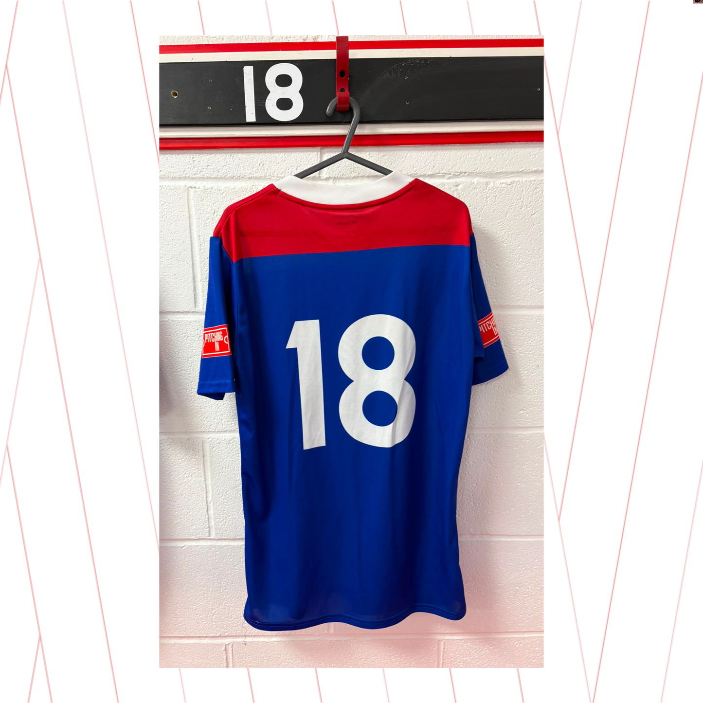 Match Worn Blue Shirt - Number 18