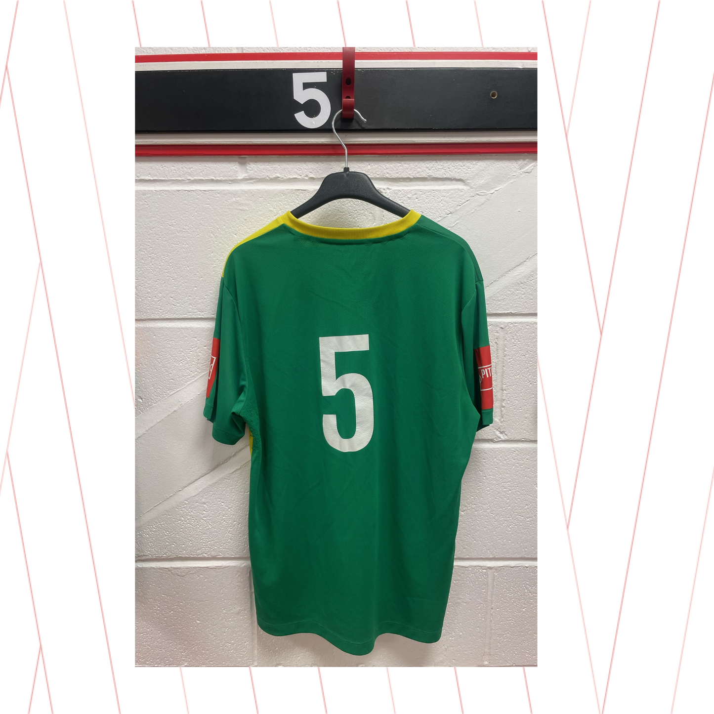 Match Worn Green & Gold Shirt - Number 5