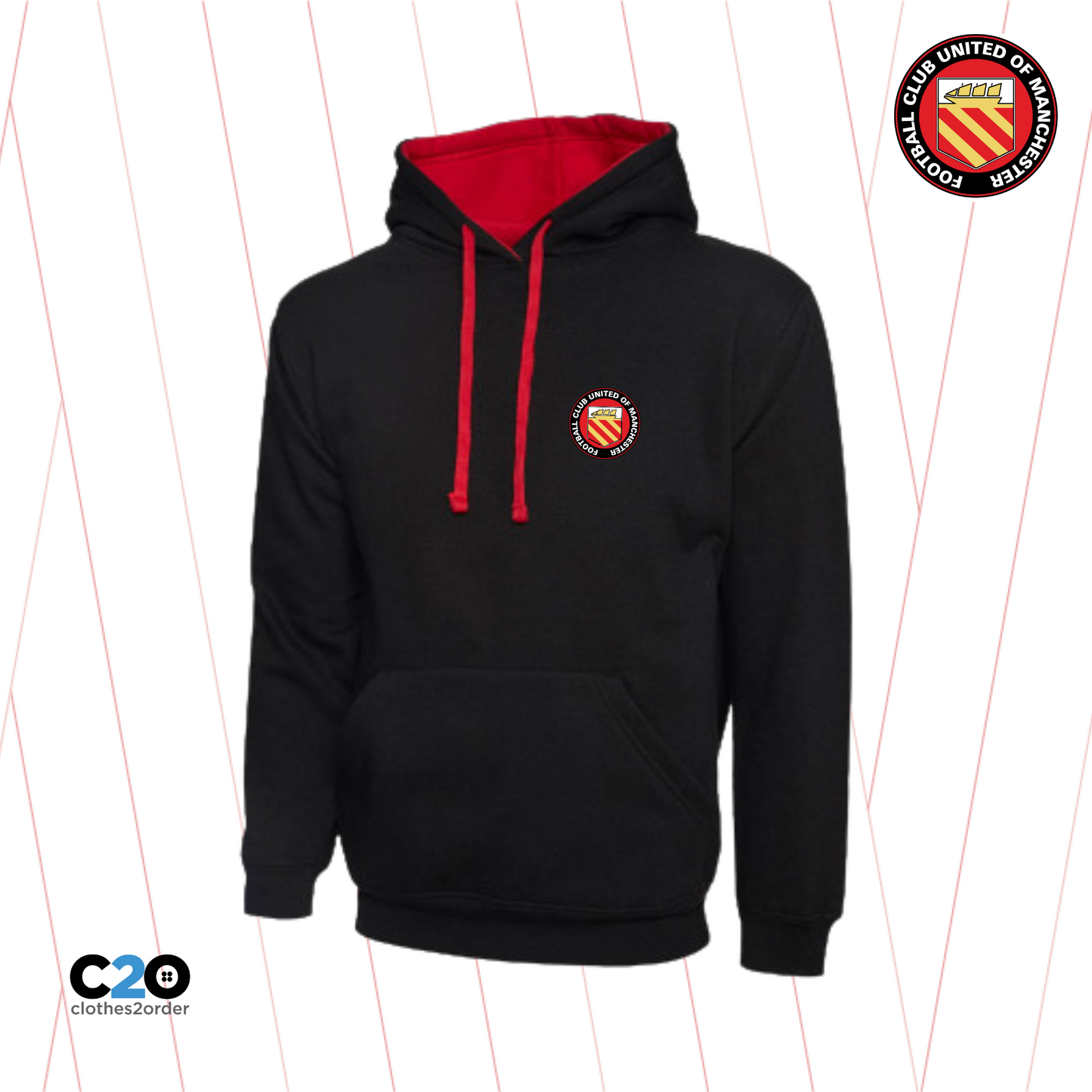 Club Crest Wolfenden Hoodie - Black/Red