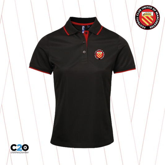 Club Crest Women's Greaves Polo - Black/Red