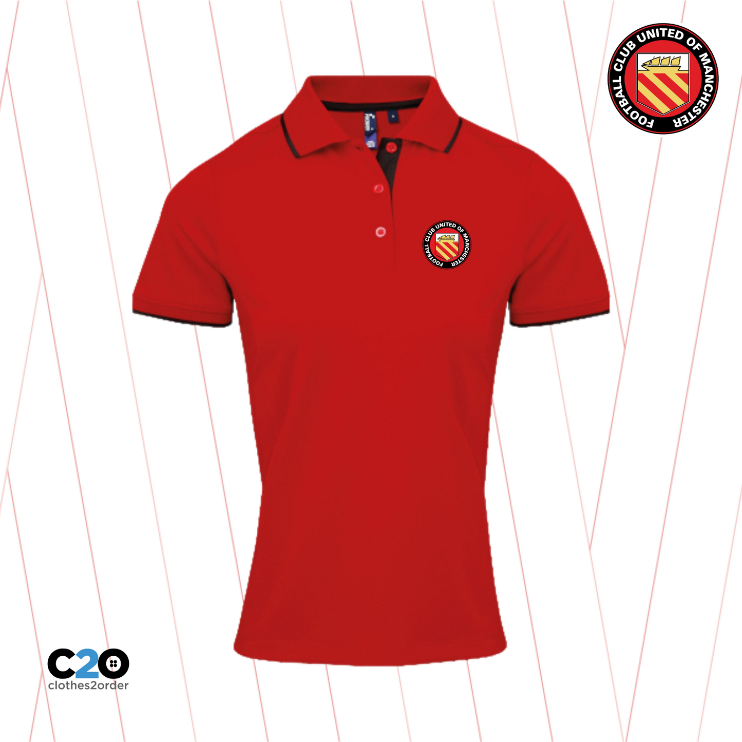 Club Crest Women's Greaves Polo - Red/Black