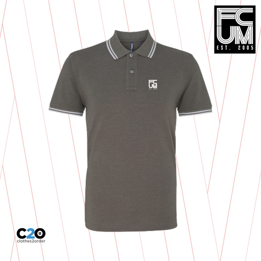 FCUM Classic Terrace Tipped Polo - Charcoal/White