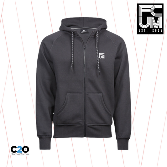 FCUM Luxury Casual Full Zip Hooded Sweatshirt - Dark Grey