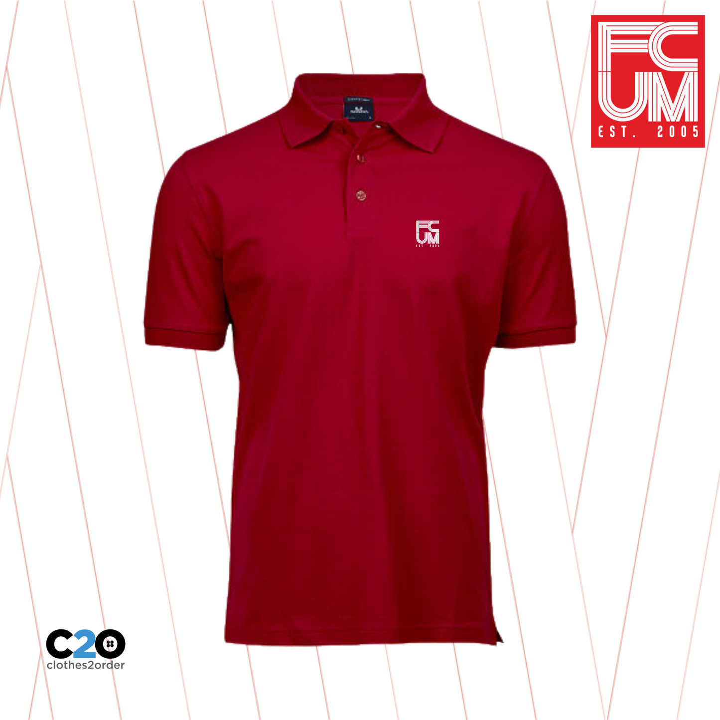 FCUM Luxury Casual Stretch Polo - Red