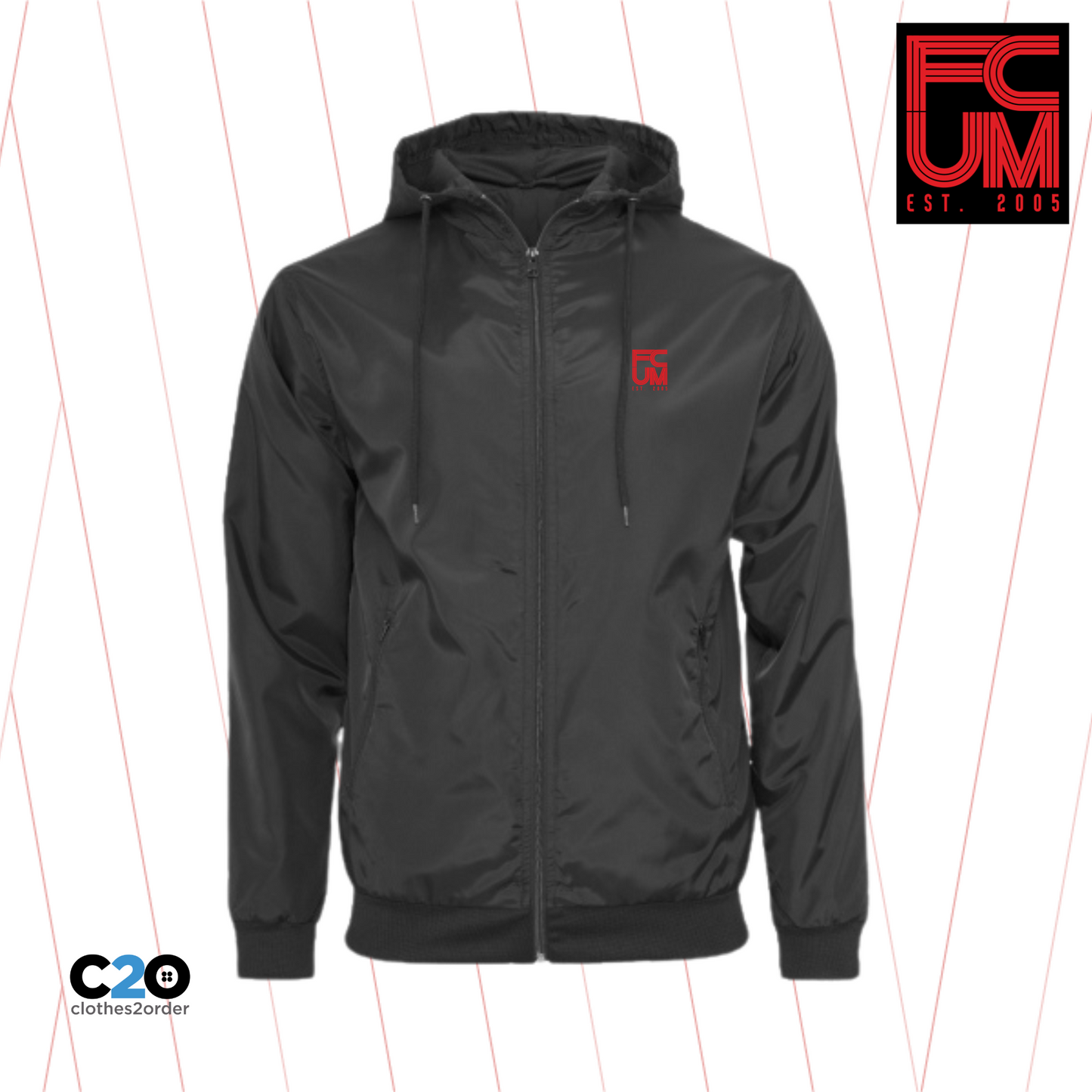 FCUM MiB Wind Runner - Black/Black with Red logo