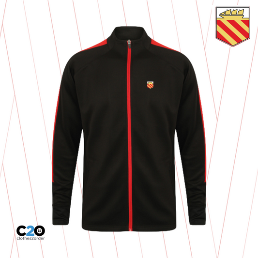 FineBadge Harpurhey Knitted Tracksuit Top - Black/Red