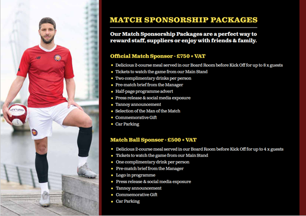 Matchball Sponsor - Morpeth Town Saturday 14th October 2023