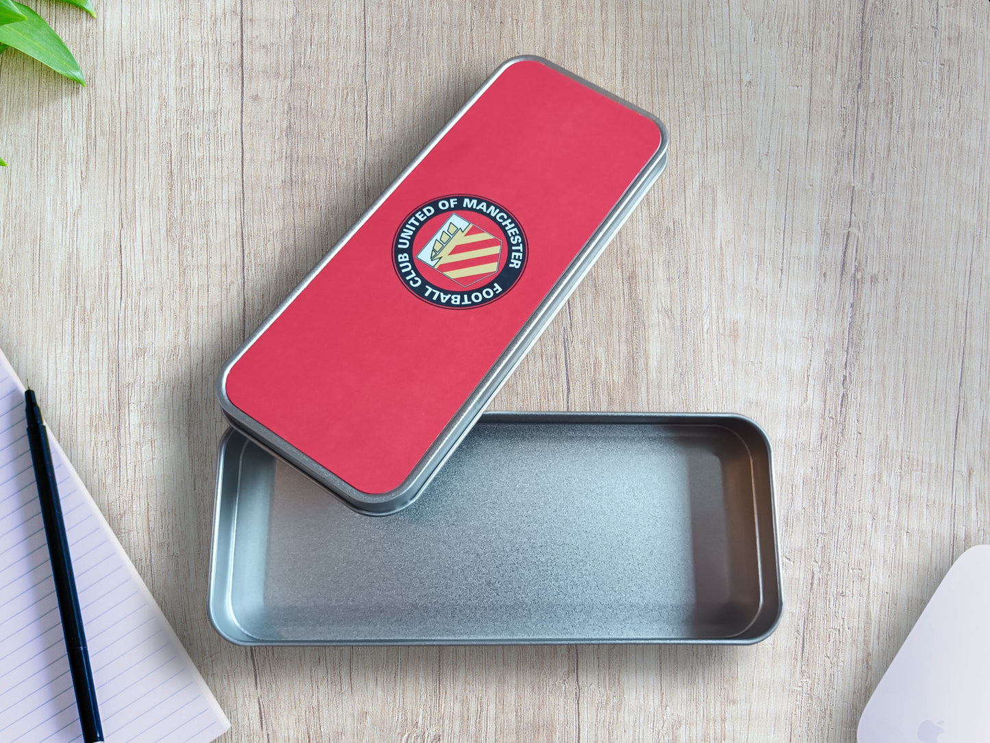 Metal Pencil Tin or Keepsake Box (Red)