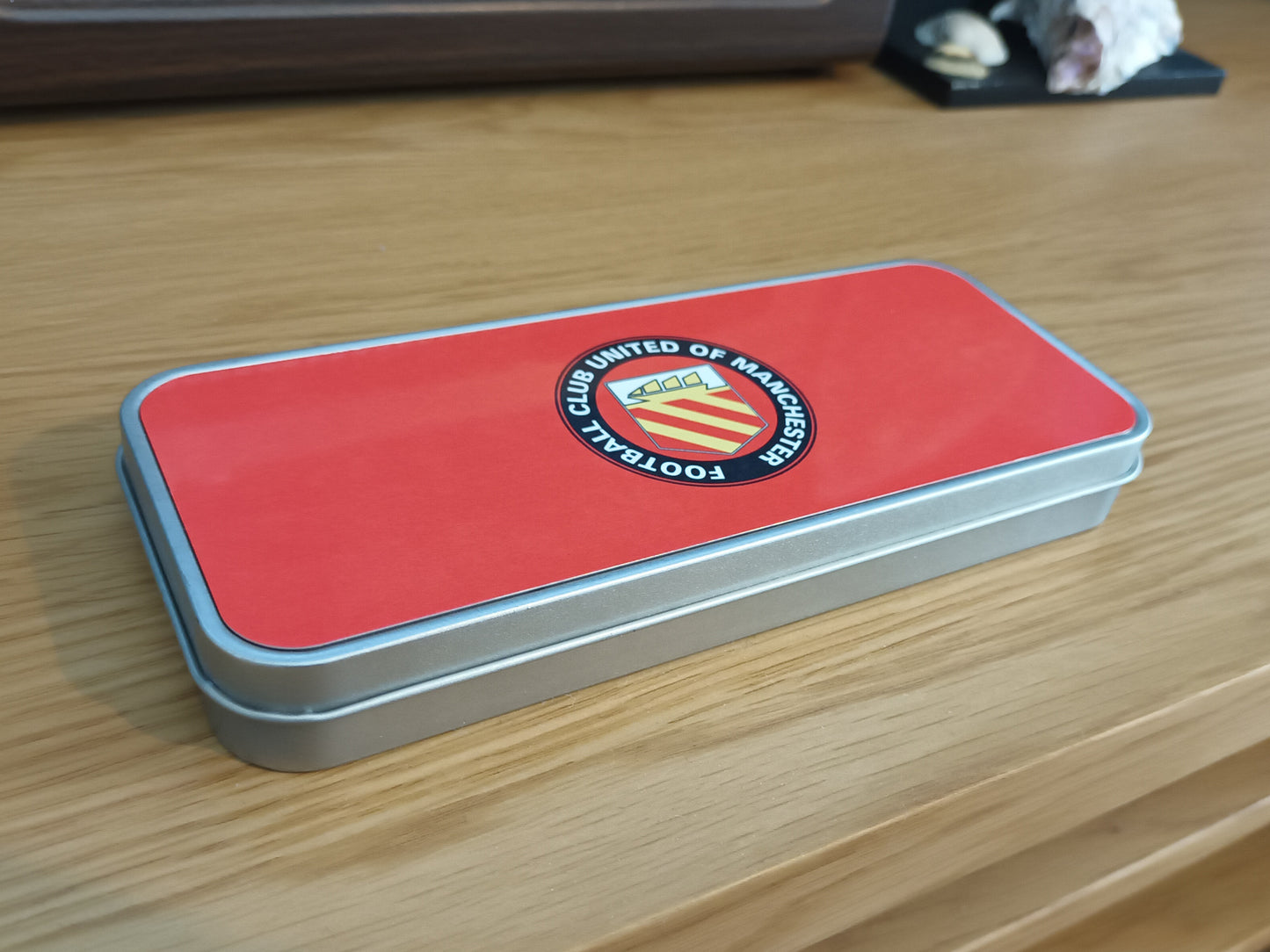 Metal Pencil Tin or Keepsake Box (Red)