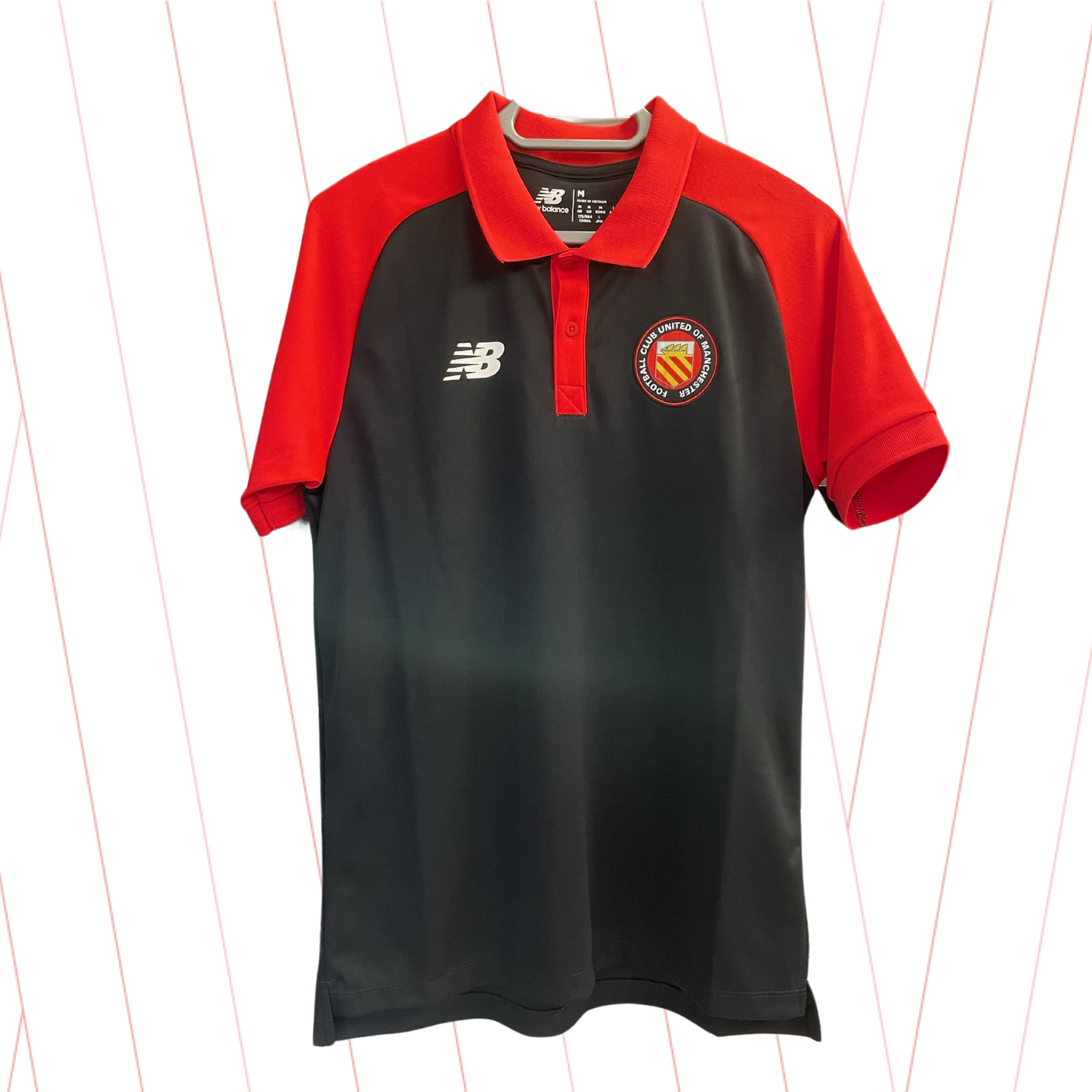 New Balance Black & Red Polo Shirt - Adults