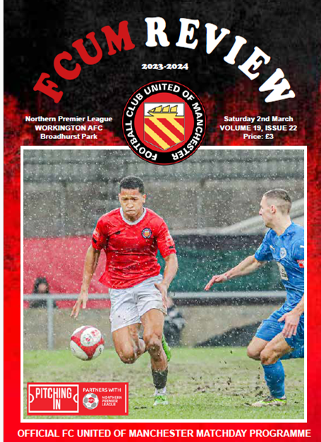 FC UNITED OF MANCHESTER V Workington AFC -  Match Programme (Physical Copy)