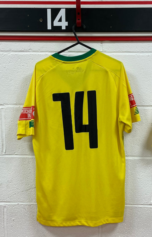 Match Worn Yellow Shirt - Number 14