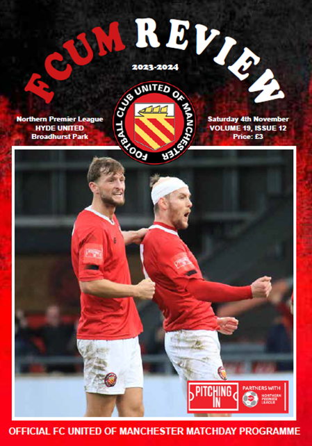 FC UNITED OF MANCHESTER V HYDE UNITED - Match Programme (Physical Copy)