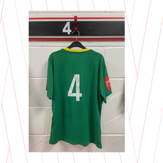 Match Worn Green & Gold Shirt - Number 4