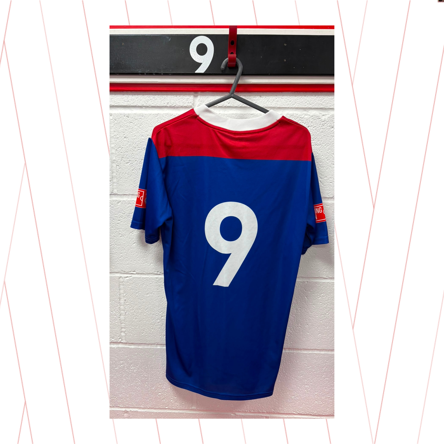 Match Worn Blue Shirt - Number 9