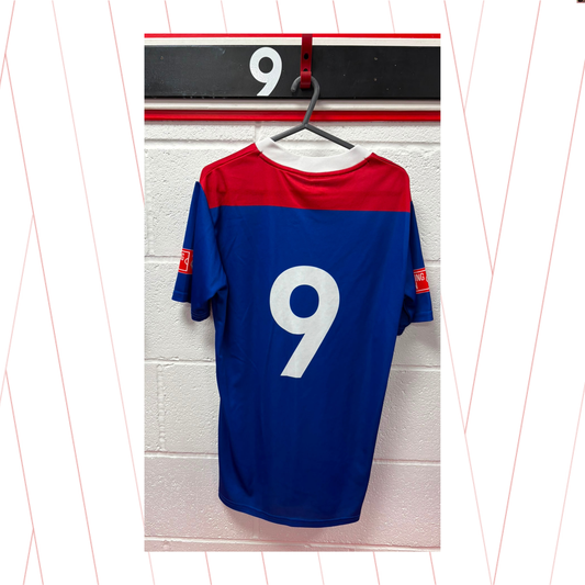 Match Worn Blue Shirt - Number 9