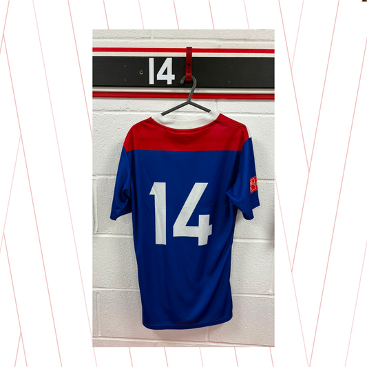 Match Worn Blue Shirt - Number 14