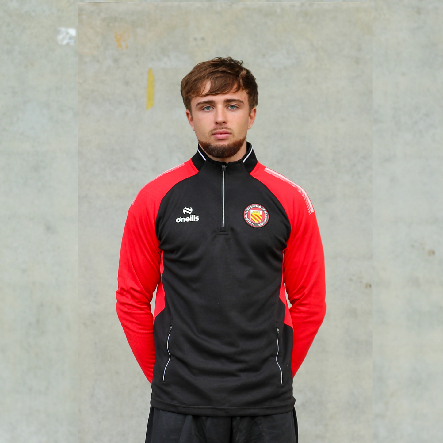 O'Neills Black & Red Quarter Zip Top