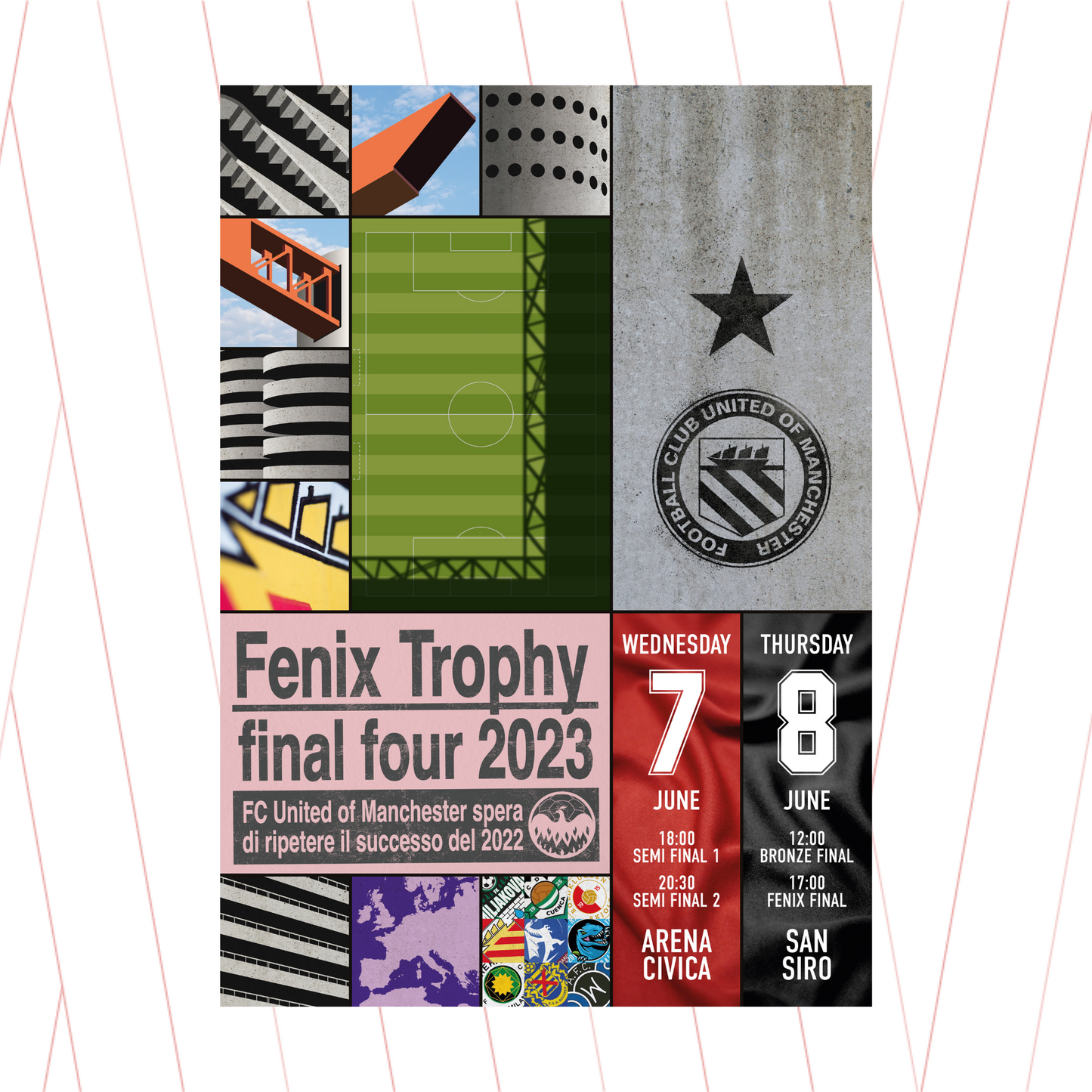 Fenix Trophy Final 4 Souvenir Match Poster - Milan 2023 - A4 Limited Edition Print (Unframed)