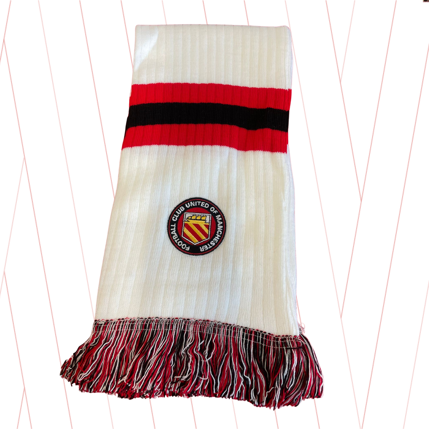 White Ribbed Bar Scarf