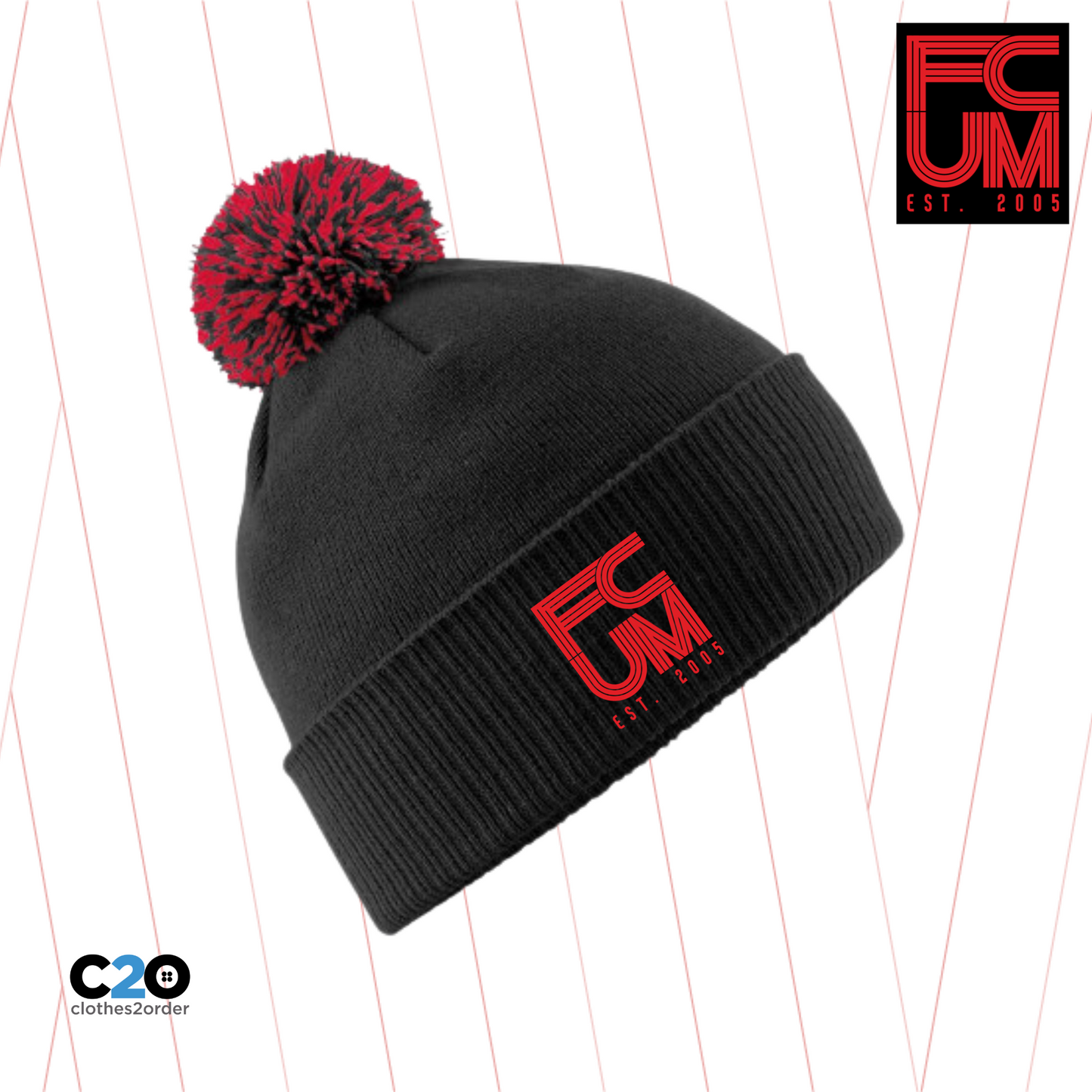 FCUM Classic Terrace Beanie - Black/Red