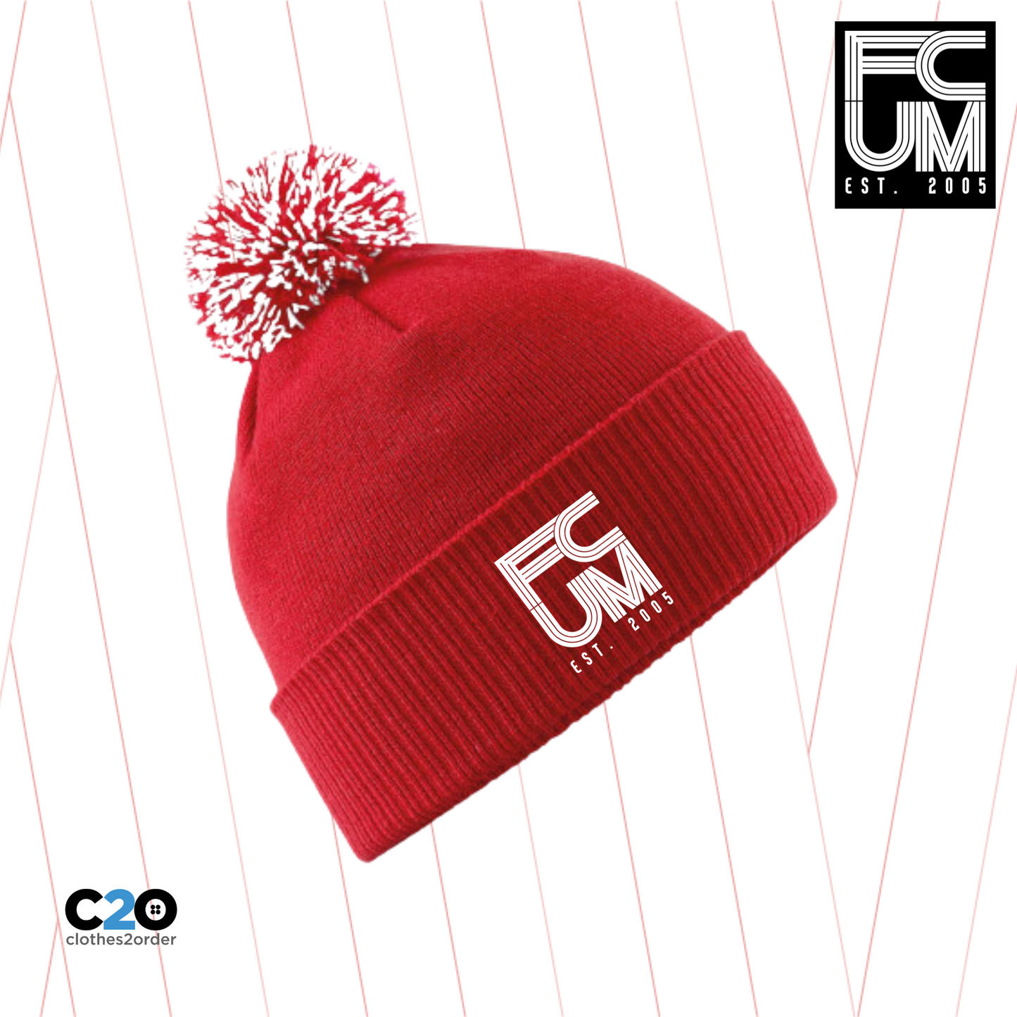 FCUM Classic Terrace Beanie - Red/White