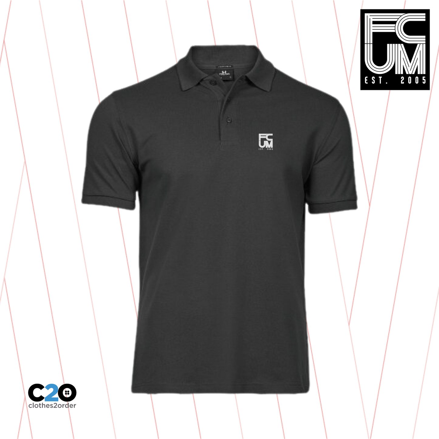 FCUM Luxury Casual Stretch Polo - Dark Grey