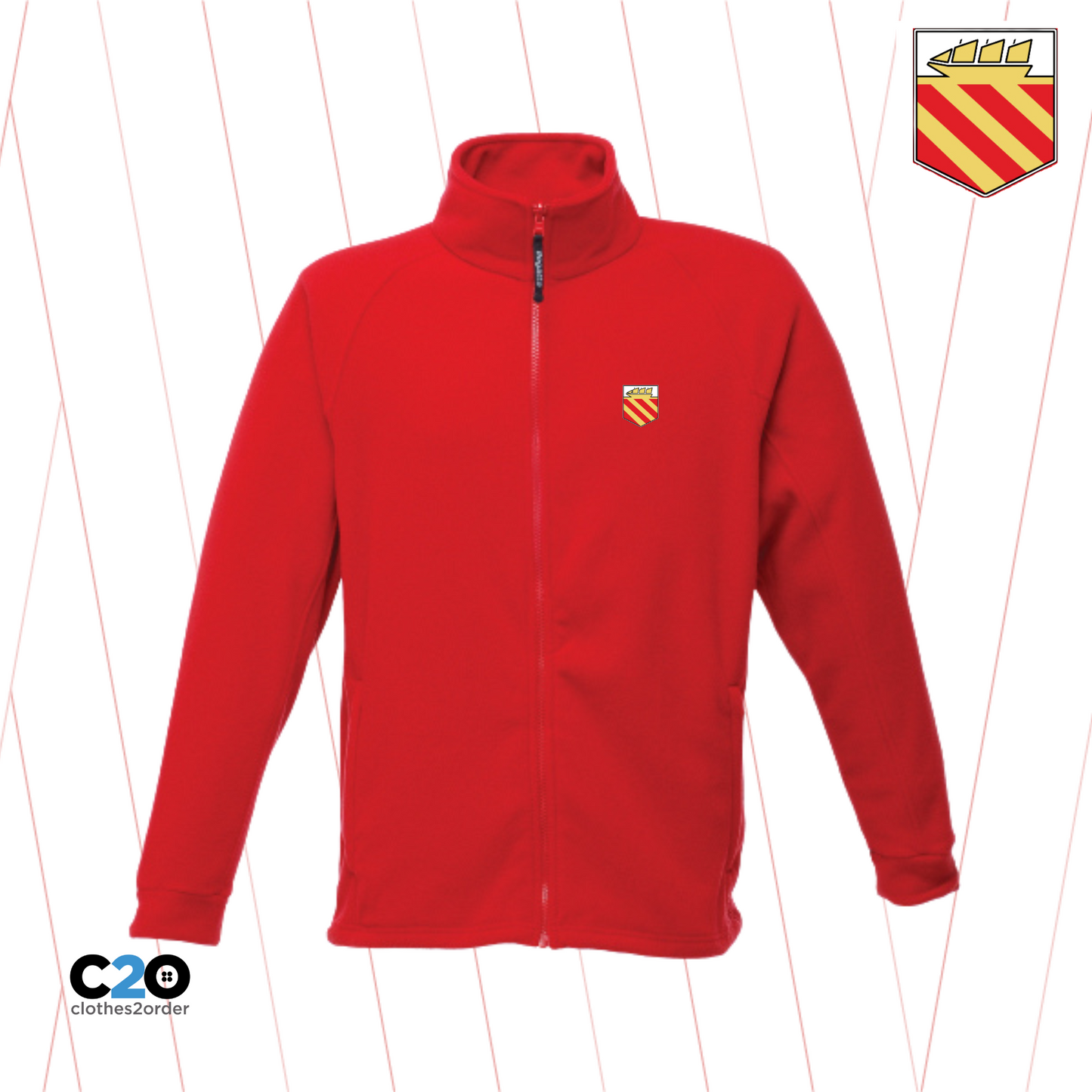 FineBadge Charlestown Full Zip Fleece Jacket - Red