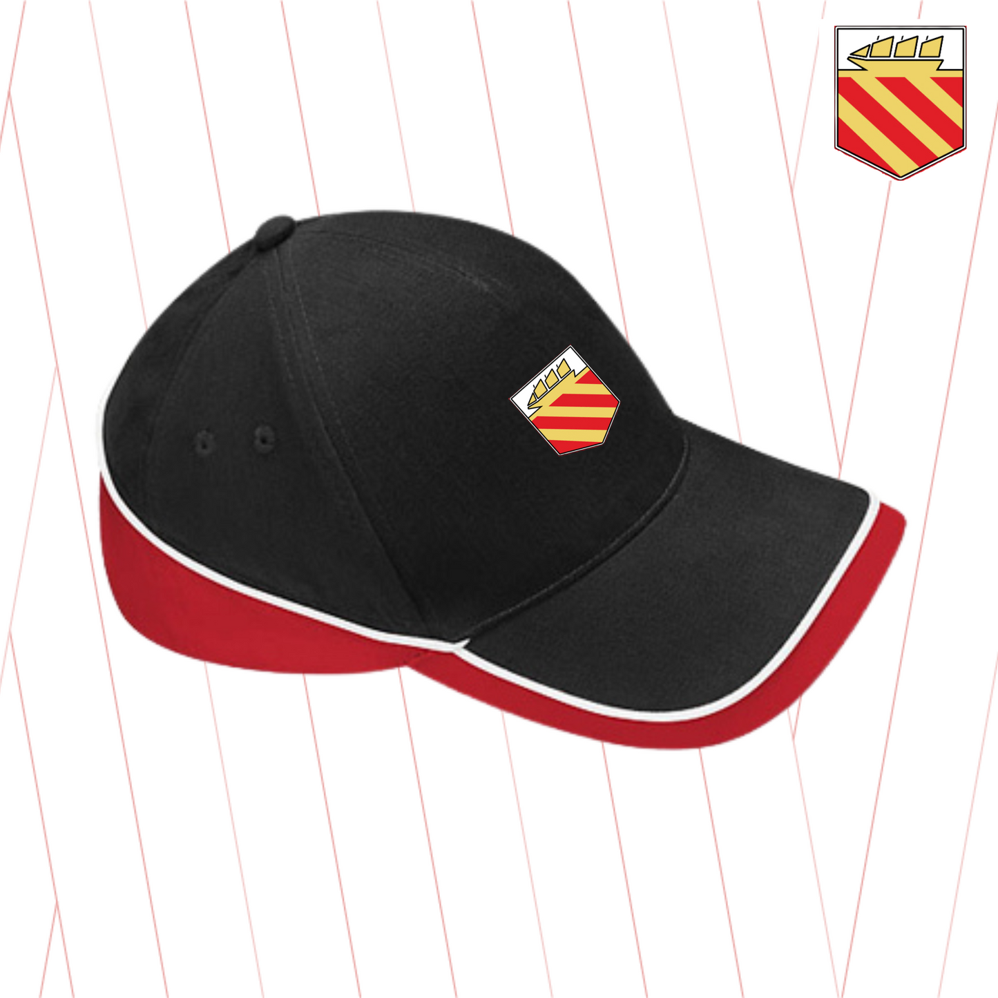 FineBadge Irwell Cap - Black/Red/White