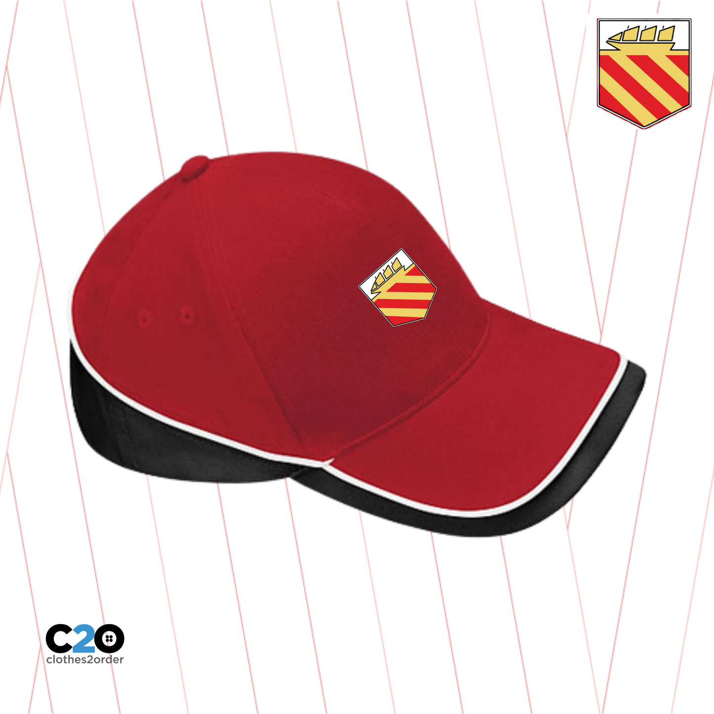 FineBadge Irwell Cap - Red/Black/White