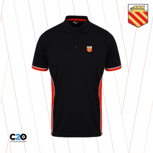 FineBadge Irwell Polo - Black/Red