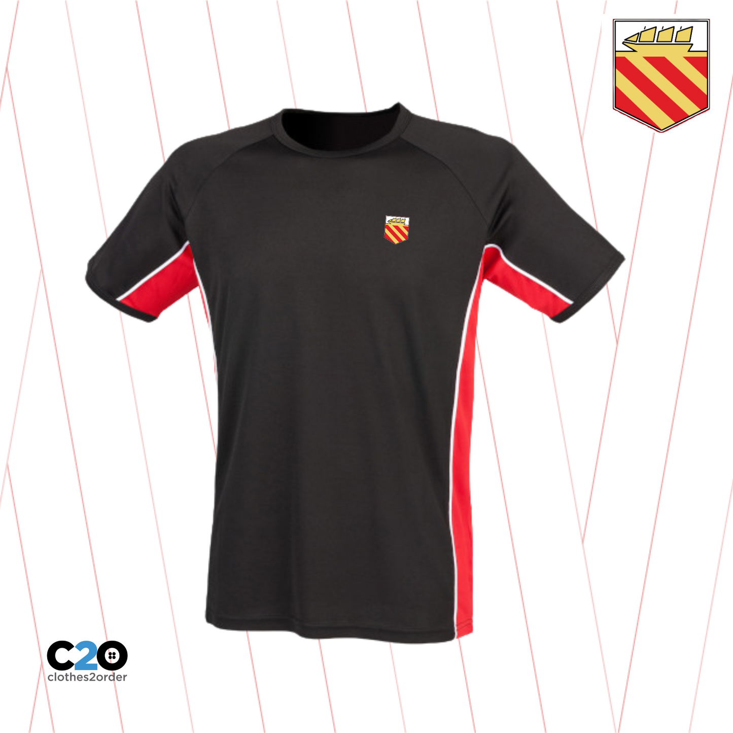 FineBadge Irwell T-Shirt - Black/Red