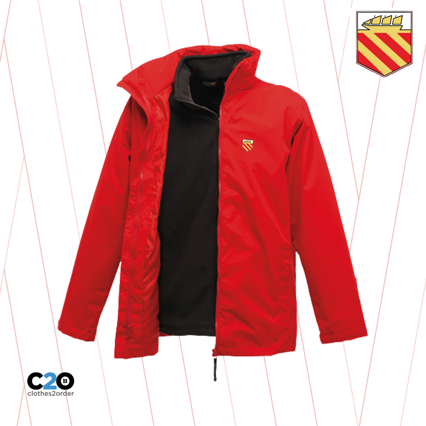 FineBadge Moston Classic 3-in-1 Jacket - Red