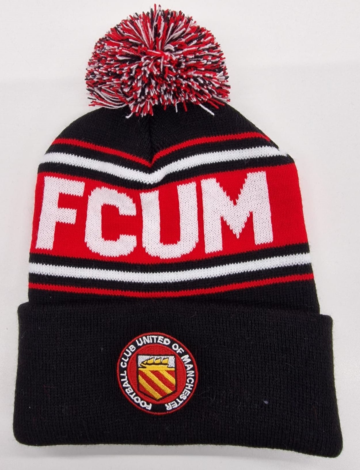 NEW Black FCUM Jacquard Bobble Hat