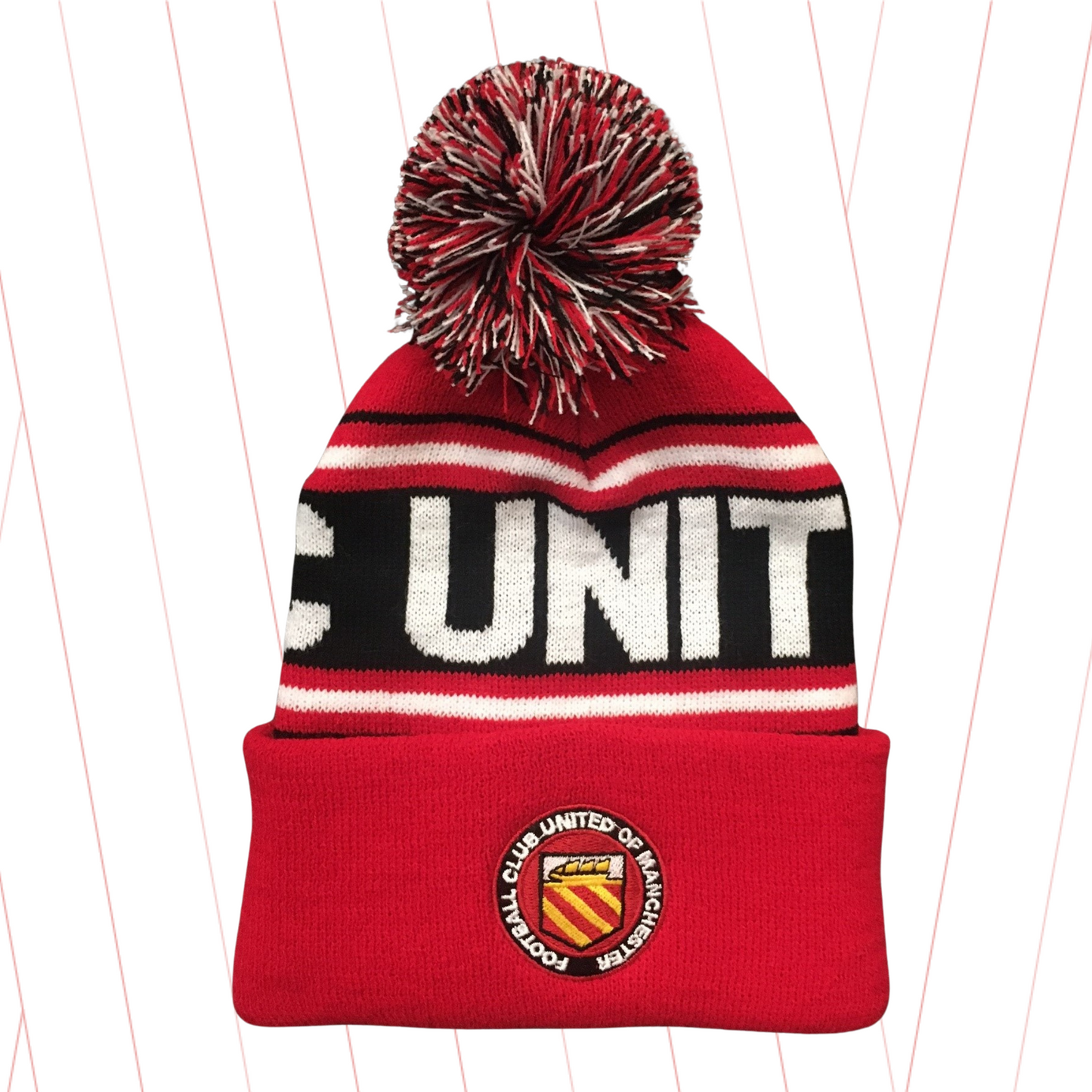 FC UNITED Jacquard Bobble Hat