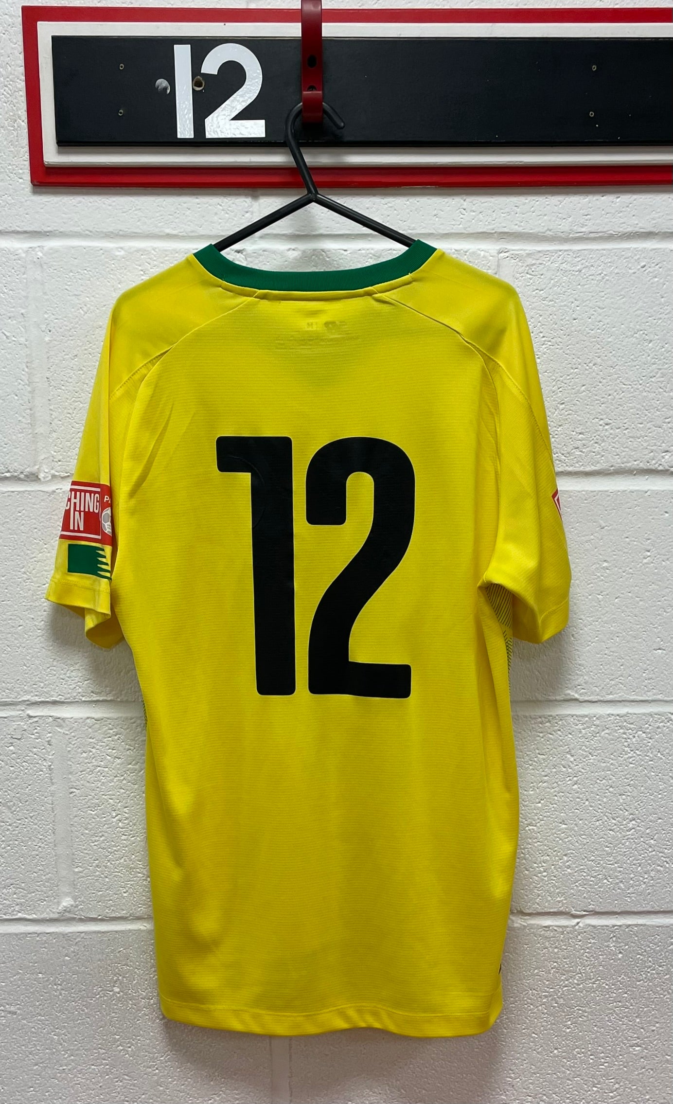 Match Worn Yellow Shirt - Number 12