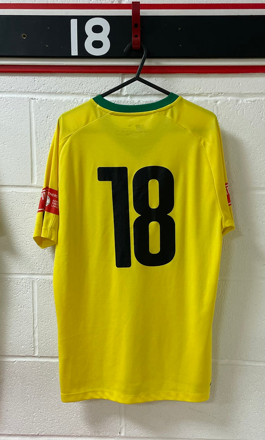 Match Worn Yellow Shirt - Number 18