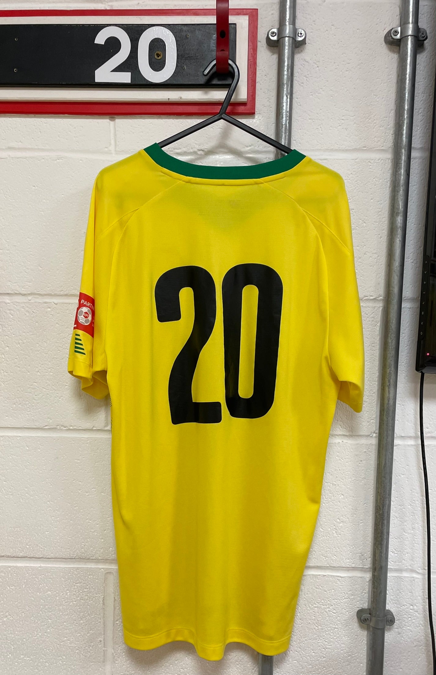 Match Worn Yellow Shirt - Number 20