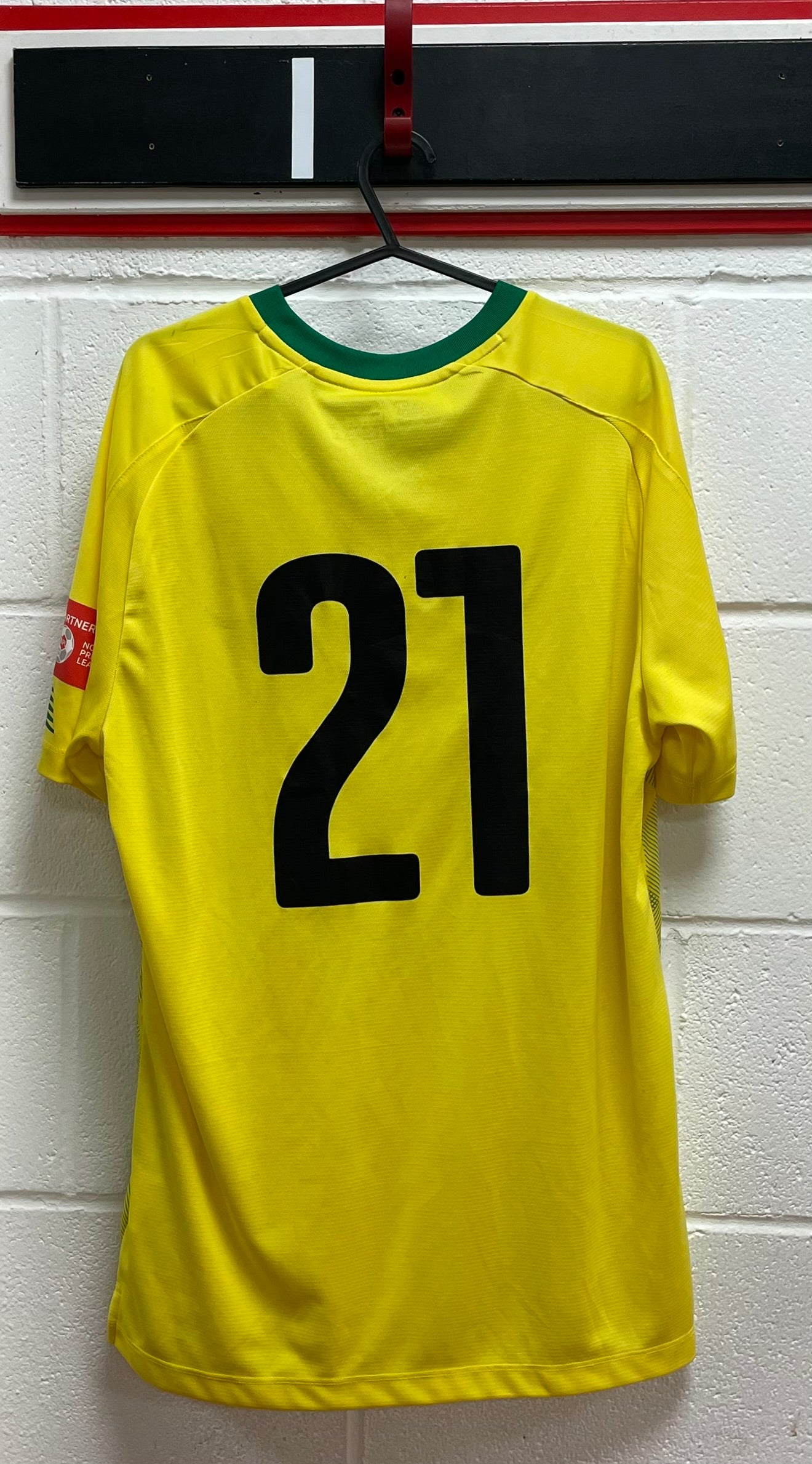 Match Worn Yellow Shirt - Number 21