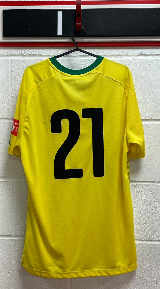 Match Worn Yellow Shirt - Number 21