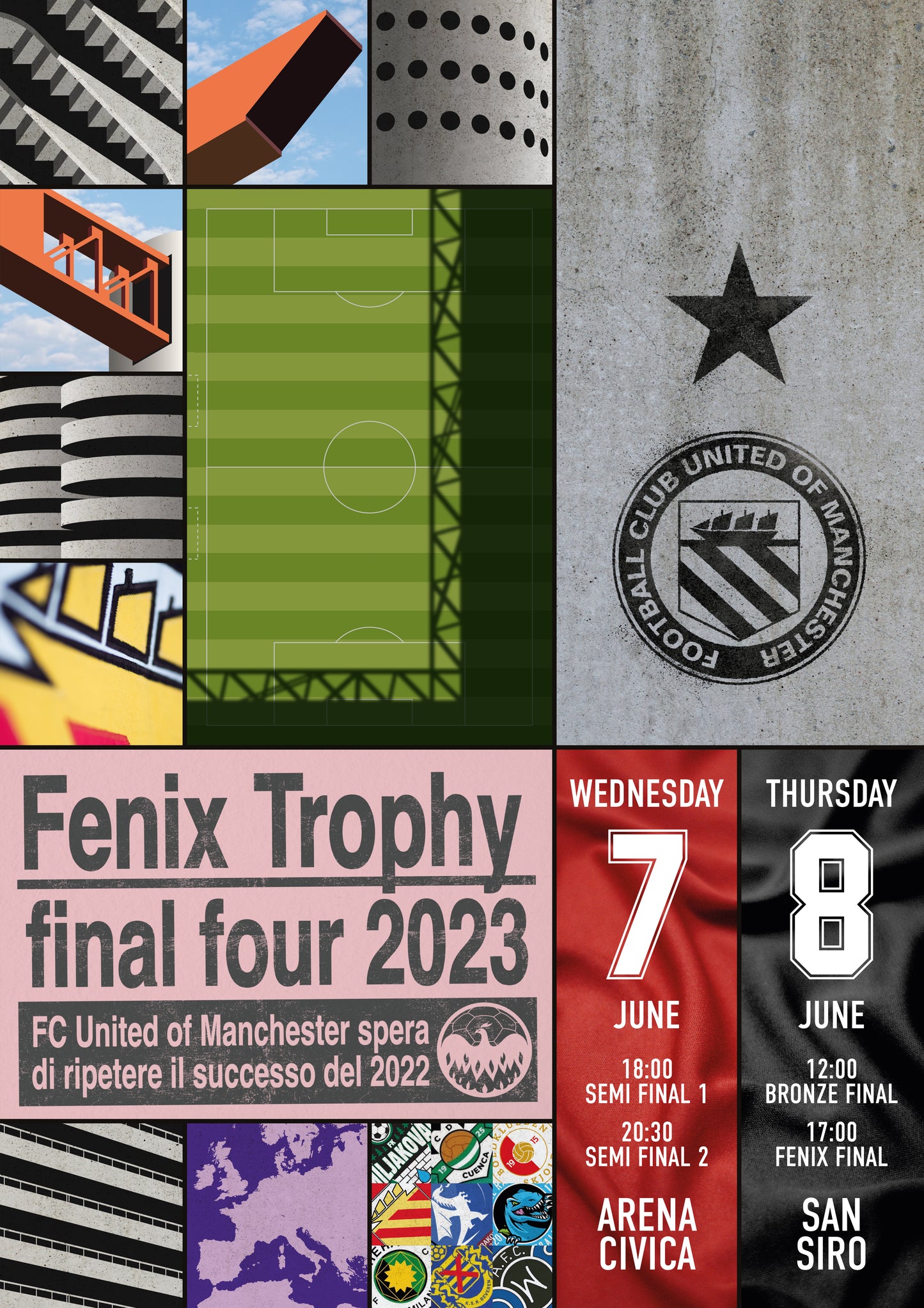 Fenix Trophy Final 4 Souvenir Match Poster - Milan 2023 - A4 Limited Edition Print (Unframed)
