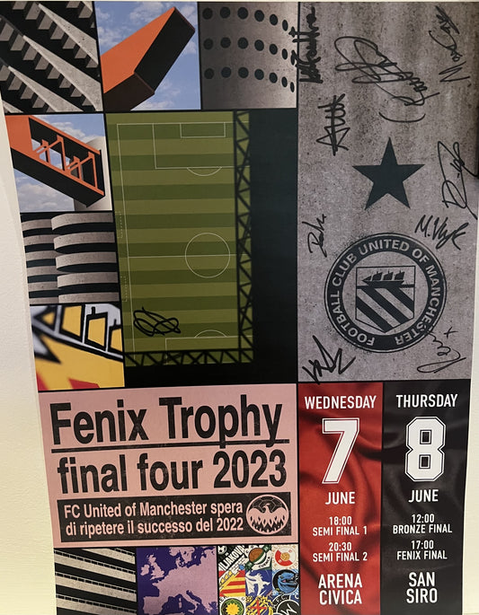 Fenix Trophy Final 4 Souvenir Squad Signed Match Poster - Milan 2023 - A3 Limited Edition Print