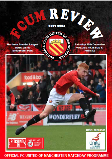FC UNITED OF MANCHESTER V RADCLIFFE -  Match Programme (Physical Copy)